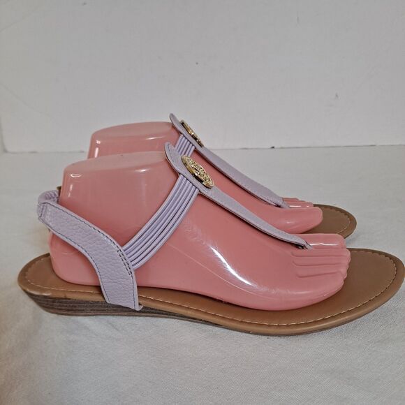 Sasha Women's Jenny 2 Thong Sandals Size 11 Faux Leather Lavender - Picture 4 of 11